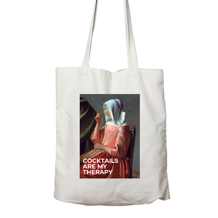 Shopper in cotone Organic - COCKTAILS ARE MY THERAPY